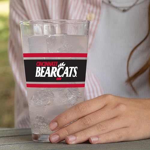 Image of Logo Brands NCAA 16 oz Pint Glass - Durable Glass With Bold Team Color- Chip-Resistant Rim Drinkware For Fans, Tailgates, Home Bars & Everyday Use