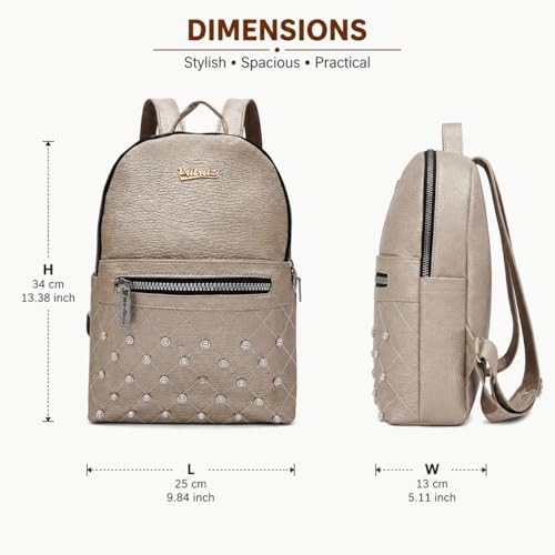 Image of VRITRAZ PU Leather Ladies Leather Shoulder Fitting Backpacks Designer Backpack Shoulder Bag, Handbag For Women, Girls Elegant Backpack Purse