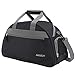 MIER 20inch Sports Gym Bag Travel Duffel Bag with Shoes Compartment for Women and Men(Black)