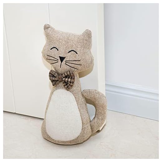 Marwood Cute Door Stopper Decorative Door Stops for Home and Office, Cat Weighted Interior Doorstop Fabric Stuffed Animal Door Stopper Floor Decorative