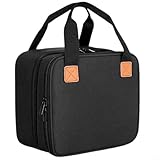 Organisation des accessoires : le séparateur amovible crée un espace personnalisable pour l'adaptateur secteur et les câbles. Plusieurs bandes élastiques et poches gardent les cartouches d'encre, les bacs à papier et les petits accessoires soigneusement séparés et instantanément accessibles.