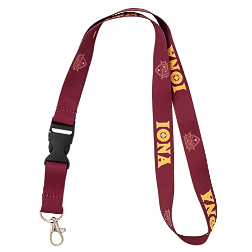 Desert Cactus Iona College Lanyard Gaels Car Keys ID Badge Holder Keychain Detachable Breakaway Snap Buckle (Red)