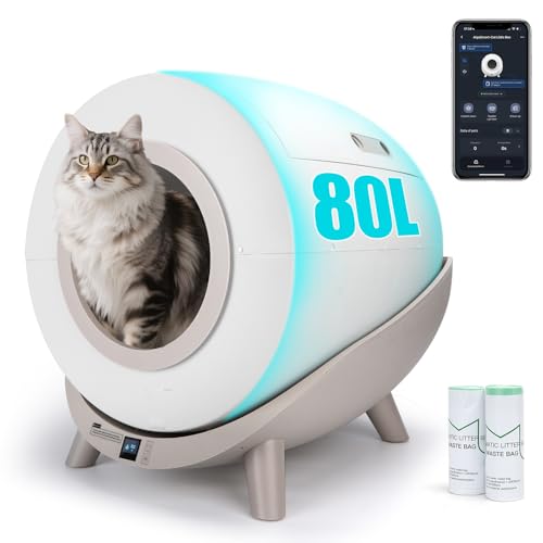 Nobleza - Arenero Autolimpiable Inteligente Para Gatos Con App - Sl01, 80l Capacidad, Ideal Para Varios Gatos, Incluye 2 Rollos De Bolsas De Basura, Inodoro Automático Para Mascotas Nobleza - Arenero Autolimpiable Inteligente Para Gatos Con App - Sl01, 80l Capacidad, Ideal Para Varios Gatos, Incluye 2 Rollos De Bolsas De Basura, Inodoro Automático Para Mascotas