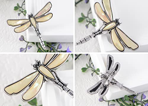 Image of Alilang Dragonfly Brooch Retro Silver Tone Abalone Shell Versatile Brooch Pin Accessories