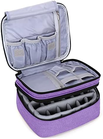 Luxja Nail Varnish Storage Case, Nail Polish Bag, Nail Varnish Holder - Holds 20 Bottles (15ml - 0.5 fl.oz), Double-Layer Storage Case for Nail Polish and Manicure, Black