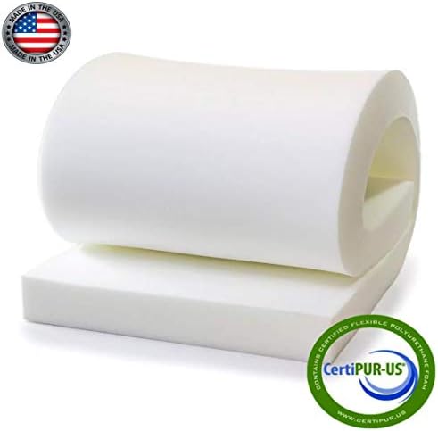 Isellfoam Upholstery Foam 2" H x 27" W x 80" L (Semi Firm) 36ILD Couch Cushion Replacement CertiPUR-US Certified Foam, Made in USA