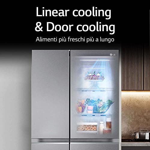 Terza immagine LG GSBV70PZTE Frigorifero Americano Side by Side Total No Frost con Congelatore, 655 L, Door Cooling, Linear Cooling, Multy Air Flow, Compressore Lineare Inverter - Frigo con Freezer