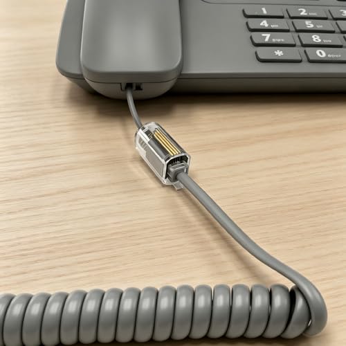 Cordon de combiné téléphonique rotatif pack de fils flexibles gris avec démêleurs