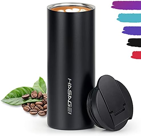 HASAGEI Travel Mug, Insulated Coffee Mug for Hot and Cold Drinks, Reusable Coffee Cup with Leakproof Lid 500ml/18oz Vacuum Stainless Steel Thermal Cup for Coffee and Tea (Red Purple 500ML)