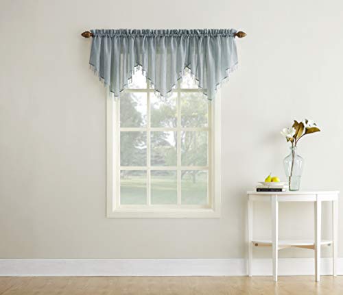 No. 918 Erica Crushed Voile Ascot Beaded Sheer Rod Pocket Curtain Valance
