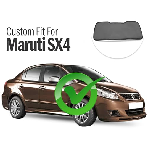 Image of Autofact Dicky Curtain for SX4 2007-2015 | Custom Fit Rear Windshield Sunshade | Foldable Mesh | Privacy & Cooling Car Accessory | Car Rear Sun Shade UV Block Easy Install Durable Black Mesh