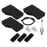 Luftfilter-Element-Set, für Honda Generatoren EB2000 EB2000i EU2000 EU2000i EU2200i 17211-Z07-000 mit 3 Luftfiltern, 3 Außenfiltern, 2 Kraftstofffiltern, 1 Funke, 1 Ölschlauch