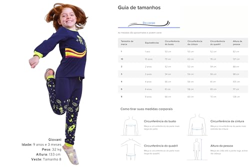 Pijama infantil para Meninos, conjunto de roupa, manga comprida, 100% algodão (Cor:Astronauta: BRILH