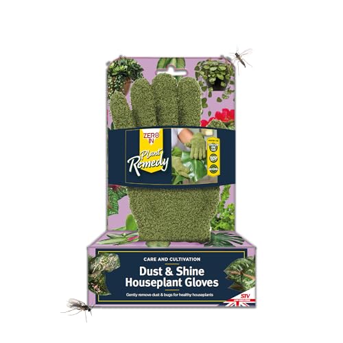 Zero In Household Dust Gloves - Reusable Washable Microfiber Cleaning Mitts for Plants House Cleaning Car Blinds Lamps and Small Hard to Reach Corners(Green)