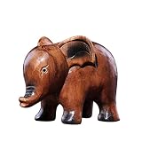 personnalité Office Desktop Accueil Décoration Ornements de Statuette en bois Ornements Miniature Jardin Crafeau Sculpture Ornements Éléphant Sculpture Home Salon Salon Mobilier de bureau pour table d