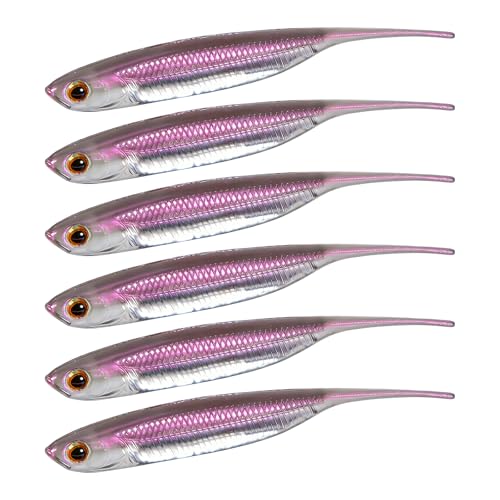 6Pcs Soft Silicone Baits Floating Fishing Lure Needle Tail Swimbaits Lures Soft Artificial Baits Fishing Tackles Enduring Floati