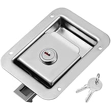 WINOMO RV Trailer Door Lock Stainless Steel Locking Paddle Latch Heavy Duty Flush Mount with Key for Toolbox, RV, Camper, Electrical Cabinet, Trailer and Truck Doors