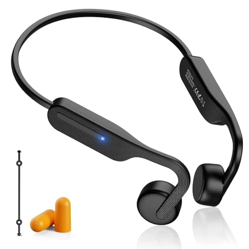 KESIEME Open Ear Bone Conduction Earbuds,Bluetooth 5.3 Wireless Sport Headphones,Built-in Mic,10H Playtime,IPX65 Sweatproof Lightweight Earphones for Running Cycling Workout