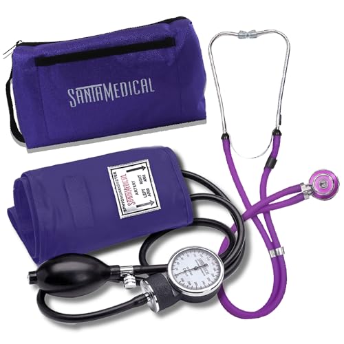 Image of Santamedical Aneroid Sphygmomanometer - Bp Cuff with Stethoscope - Purple