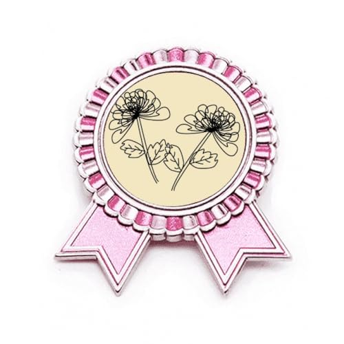 Broche rose dessinée à la main, l'accessoire idéal sur un blazer en coton