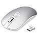 Produktbild TOPELEK Laptop Maus, PC Maus Optical Business Mouse Schnurlos Computer Wireless 2.4G Intelligente Drahtlose Mäuse Geräuschlose Klicken, dünn und tragbar, geeignet Silver