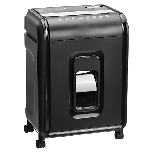 Amazon Basics 12-Sheet High-Security Micro-Cut Paper, CD, and Credit Card Shredder with Pullout Basket