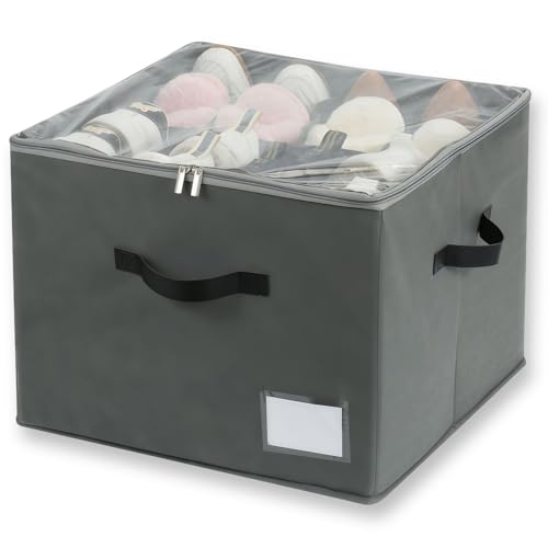 MEETOZ Shoe Storage Box, Large Shoe Box Storage Containers, Shoe Storage Organiser with Zipable Clear Cover, Space Saving Shoe Organizer for Wardrobe, for Bedroom, Entryway, Wardrobe