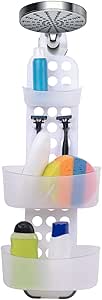 APBEAM Mensola for Doccia in plastica Trasparente for Bagno, Senza Foratura, Organizer da Parete, mensole portaoggetti con Ventosa/e (Color : S