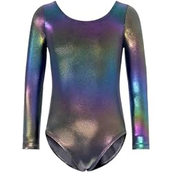Gymnastics Leotards for Girls Sparkly Long Sleeve Tumbling Outfit