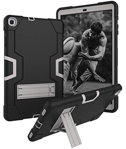 Samsung Galaxy Tab A 10.1 Inch Tablet 2019(SM-T510/T515) Case, Yoomer Three Layer Kickstand Silicone+Hard PC Bumper Armor Defender Heavy Duty Shock-Absorption Rugged Hybrid Full Body Protective Case