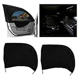 2PCS Double Mesh Car Window Shades for Baby,Upgrade Stretchable Car Window Covers for Privacy with Zipper,Breathable Front/Rear Cars Curtains for Camping/Traveling/Resting (Front Window/2PCS)