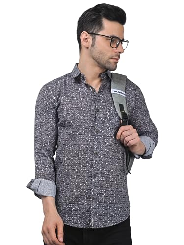 Image of TryBuy Luxe Edition Men's Linen Casual Printed Full Sleeves Shirt