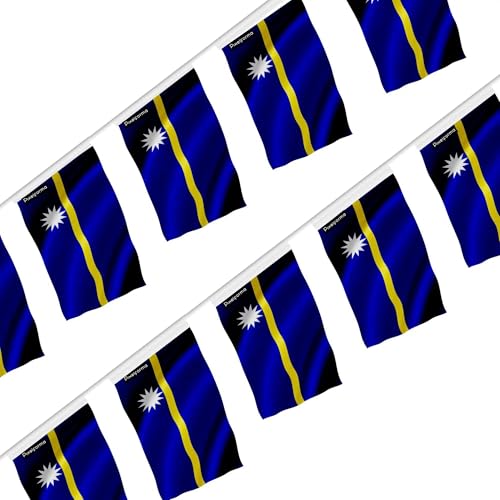 Guirlande drapeau Nauru 18x28 cm décoration pavillon 100 fanions