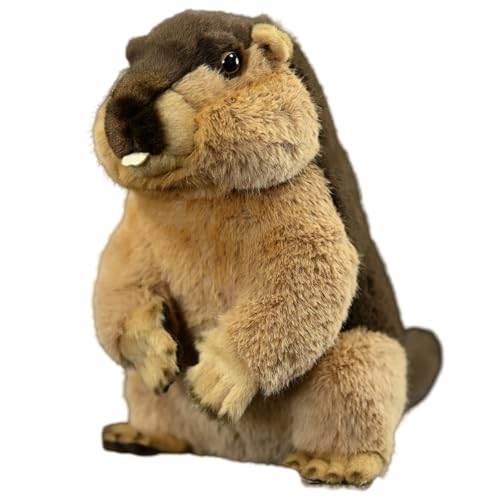 9.84'' Realistic Groundhog Plush - Brown Stuffed Animal, Soft Groundhog