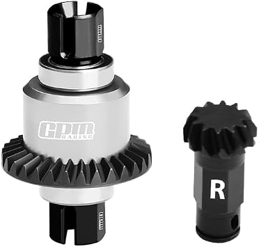 GPM 4140 Carbon Steel + 7075 Alloy Rear Differential Gear Set 12/30T for 1/18 4Wd Granite Grom Mega 380 Brushed 4X4 Monster Truck-Ara2102 Silver