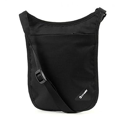 Pacsafe Coversafe V75 Anti-Theft RFID Blocking Passport Holder & Neck Pouch/Wallet - Fits up to Four Passports (or iPhone X) plus Credit Cards, for Women & Men (Black)