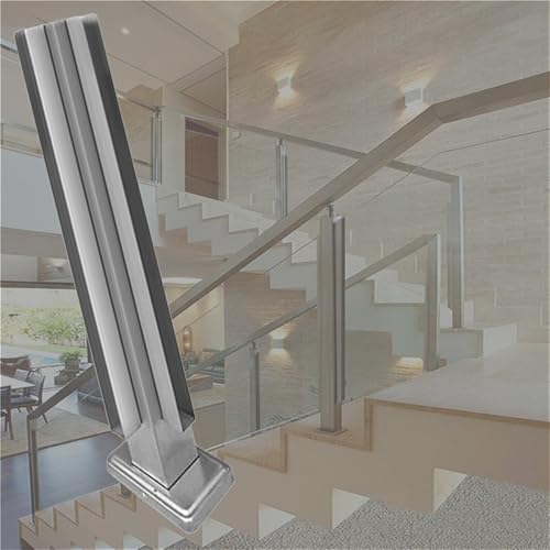 48 44 40 36 32 28 24 in Height Fence Balustrade Post, Porch Glass Fence Clamp Pole, Deck Fence Vitreous Railing Column for Indoor &amp; Outdoor Fences(A-Corner,Height 28in/70cm)