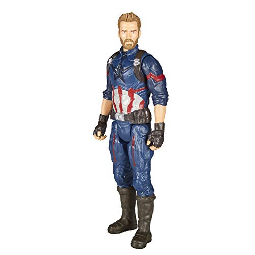 Avengers Boneco Capitão América e Acessório Vingadores Guerra Infinita Vermelho/Branco/Azul