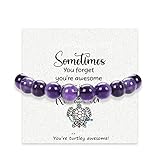 ISFIBA Sea Turtle Gifts for Women Turtle Bracelet Turtle Gifts for Turtle Lovers Inspirational Turtle Gift(Purple)