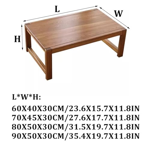 Table à manger en bois d'orme massif, table basse de prestige rectangulaire