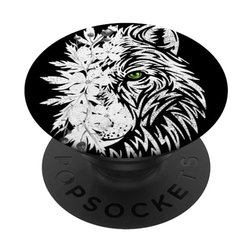 Lobo Floral Vintage Flores Cottagecore Lobos Amante PopSockets PopGrip Intercambiable