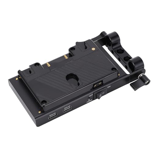 Image of Gold Mount Battery A Plate, Supply, Dual USB Output 15mm Rod Clamp Converter Plate with 4 Outputs for LED C Accessories