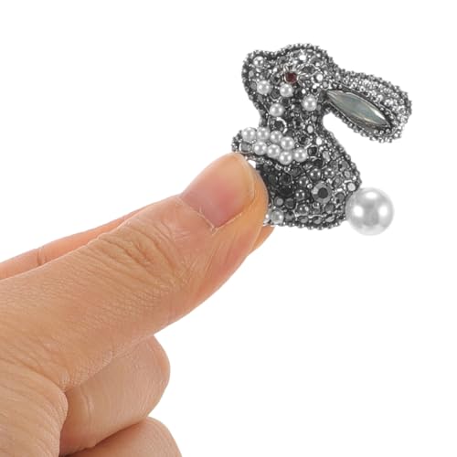 Broche de luxe en strass géométriques et finitions argentées - 5