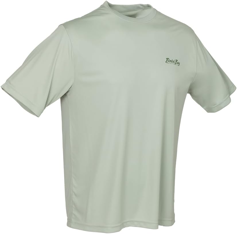 Bimini Bay Outfitters Hook M’ Performance Short Sleeve Fishing Shirt with with UPF Protection, Bass Microchip