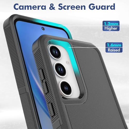 for Samsung Galaxy A35 5G Case: Dual Layer Protective Heavy Duty Cell Phone Cover Shockproof Rugged with Screen Protector - Military Protection Bumper Tough - Samsung Galaxy A35 5G 2024, Black by MDCN - Image 4