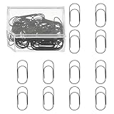 PATIKIL 50 Pcs Paper Clip, 2inch Non-Skid Metal Paper Clamp Clips Large for Office Supplies Craft Scrapbook Document Note Sorting, Electroplating, Black