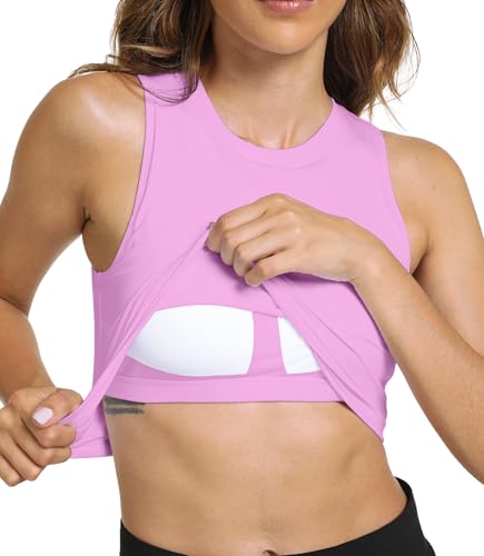 Image of Sports Bras for Women Removable Padded Athletic Yoga Running Crop Tops Sleeveless Gym Workout Tops