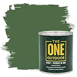 THE ONE Outdoor Paint - Dark Green, 2.5 Litre | Durable Exterior Paint for Wood, Metal & Masonry | Weather Resistant Finish