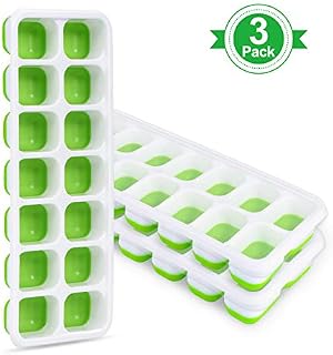 Adoric Ice Cube Trays 3 Pack, Easy-Release Silicone and Flexible 14-Ice Trays