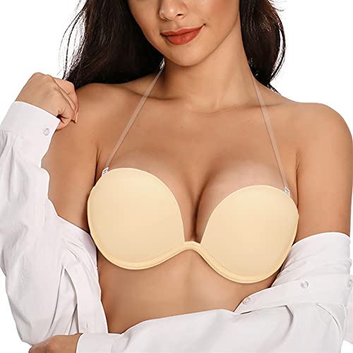 Joateay JT838-NU-A-2 Women'S Strapless Backless Bra Plunge Push Up Underwire Adhesive Halter Bra thumb #1